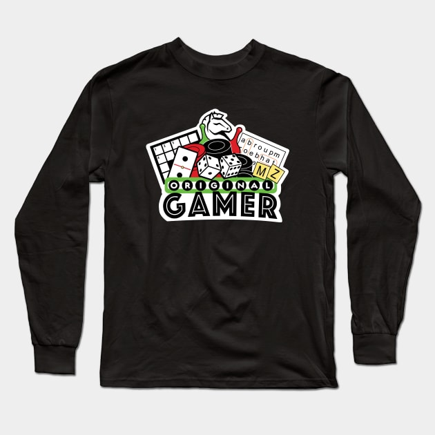 Original Gamer Logo Design Long Sleeve T-Shirt by penandinkdesign@hotmail.com